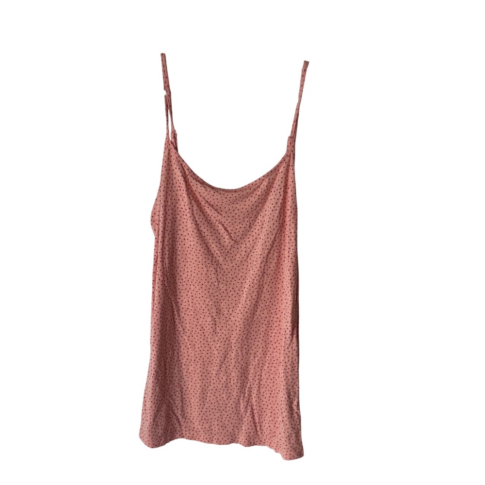 Ann Taylor LOFT Pink Polka Dot Camisole Spaghetti Strap Scoop Neck Top Small
